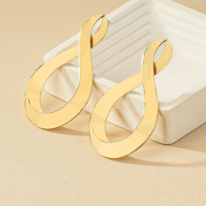 1 Pair Ig Style Infinity Plating Hollow Out Metal Drop Earrings