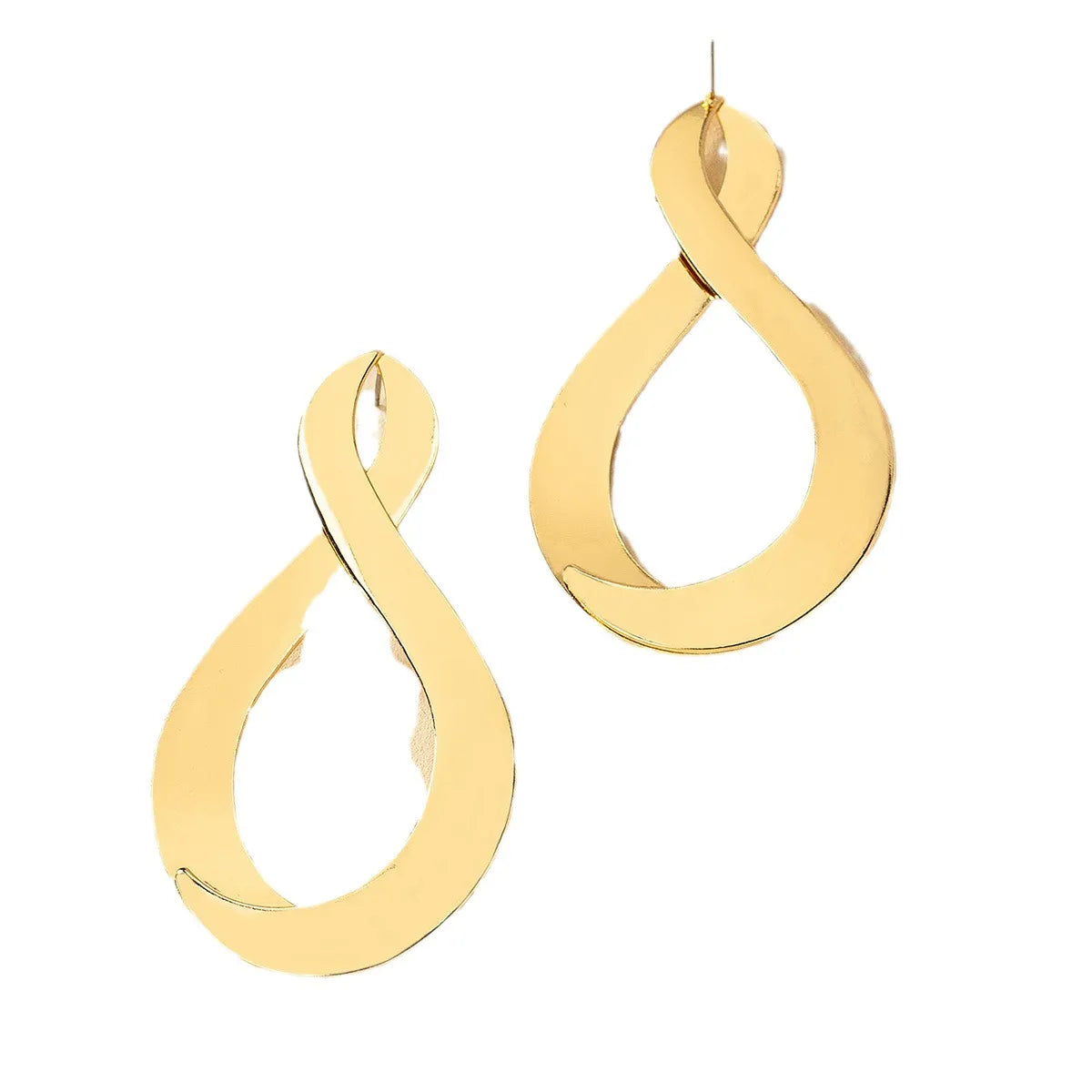 1 Pair Ig Style Infinity Plating Hollow Out Metal Drop Earrings