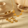 Wholesale Jewelry IG Style Lady Heart Shape 304 Stainless Steel 18K Gold Plated Polishing Plating Earrings Necklace
