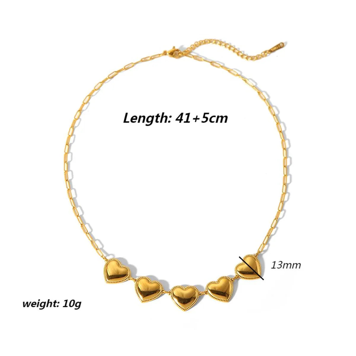 Wholesale Jewelry IG Style Lady Heart Shape 304 Stainless Steel 18K Gold Plated Polishing Plating Earrings Necklace