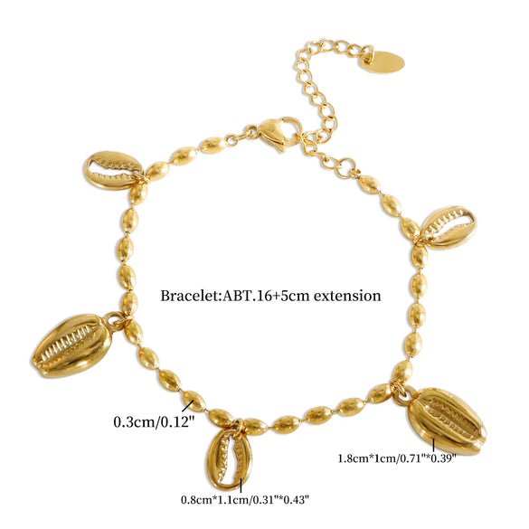 Wholesale Jewelry IG Style Marine Style Commute Conch 304 Stainless Steel Bracelets Earrings Necklace