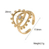 Wholesale Jewelry IG Style Modern Style Simple Style Eye 304 Stainless Steel Zircon 18K Gold Plated Hollow Out Inlay Open Rings