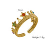 Wholesale Jewelry IG Style Modern Style Sweet Geometric 304 Stainless Steel Zircon 14K Gold Plated Inlay Open Rings