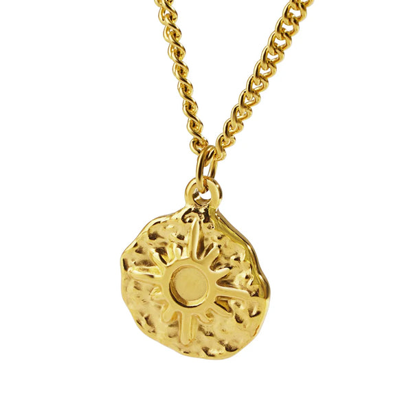 Wholesale Jewelry IG Style Retro Sun Star 304 Stainless Steel Rhinestones Inlay Pendant Necklace