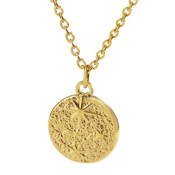 Wholesale Jewelry IG Style Retro Sun Star 304 Stainless Steel Rhinestones Inlay Pendant Necklace