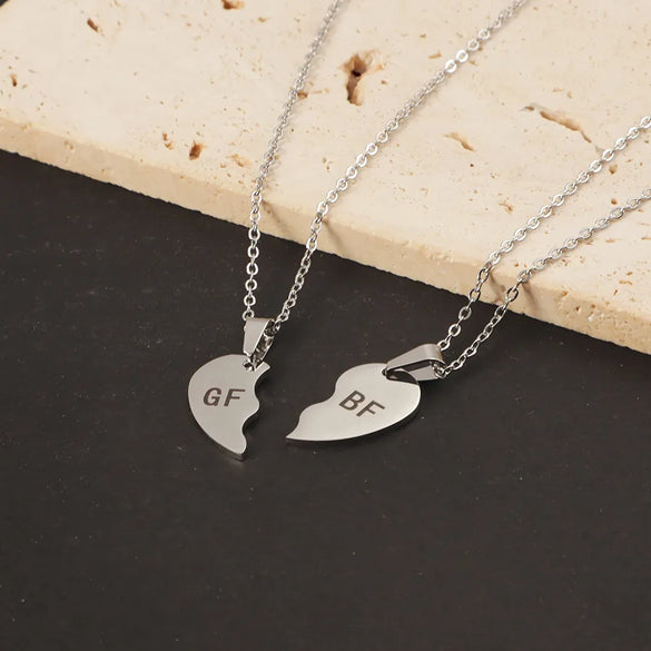 Wholesale Jewelry Romantic IG Style Customization Laser Engraving Heart Shape 304 Stainless Steel Plating Pendant Necklace Cable Chain