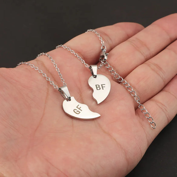 Wholesale Jewelry Romantic IG Style Customization Laser Engraving Heart Shape 304 Stainless Steel Plating Pendant Necklace Cable Chain
