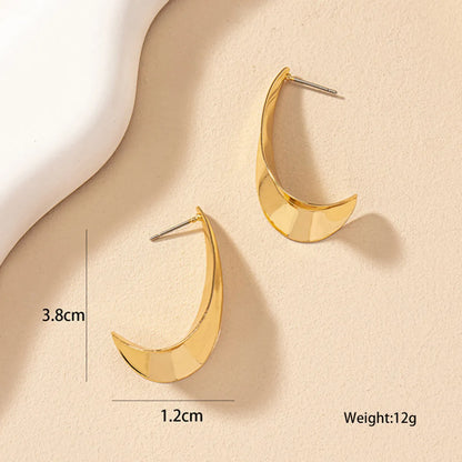 1 Pair Ig Style Simple Style C Shape Plating Alloy Gold Plated Earrings