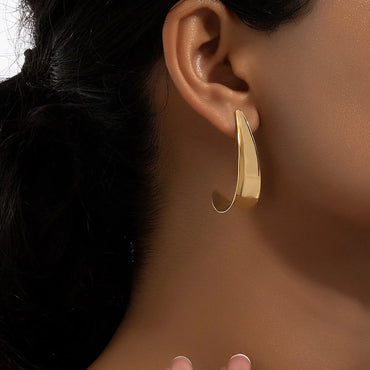 1 Pair Ig Style Simple Style C Shape Plating Alloy Gold Plated Earrings