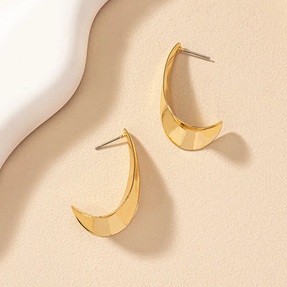 1 Pair Ig Style Simple Style C Shape Plating Alloy Gold Plated Earrings