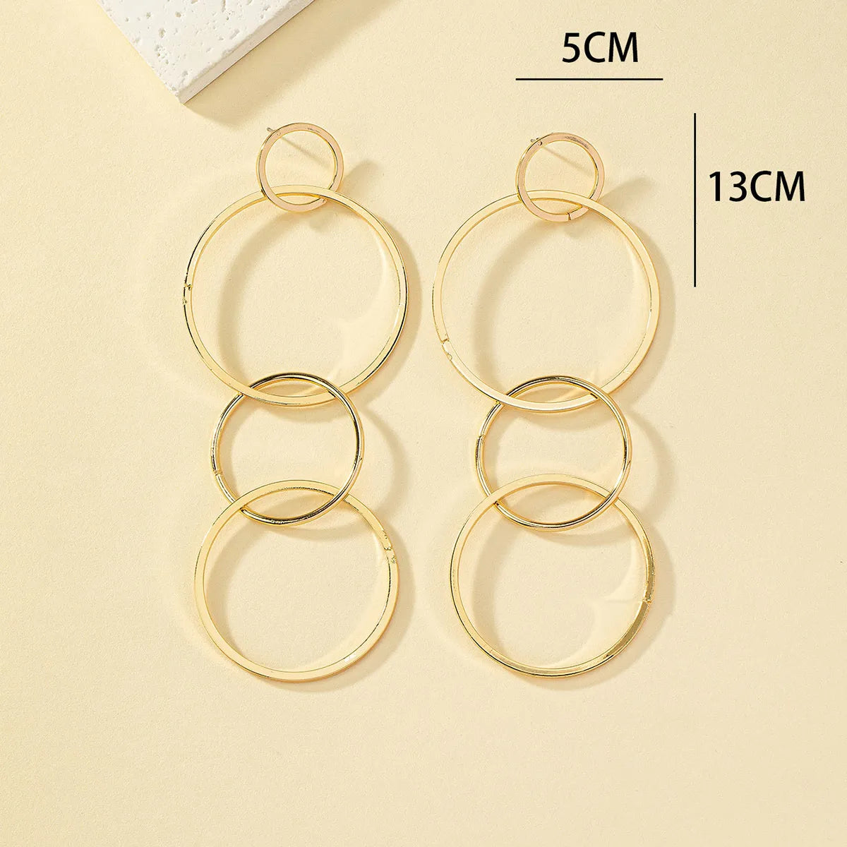 1 Pair Ig Style Simple Style Circle Plating Metal Drop Earrings