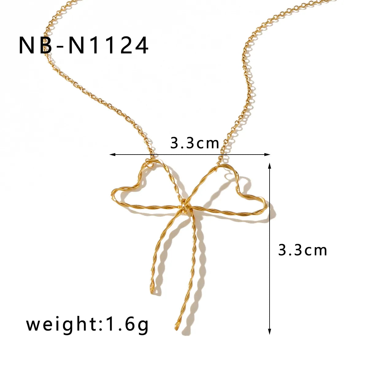 Wholesale Jewelry IG Style Simple Style Classic Style Bow Knot 304 Stainless Steel 18K Gold Plated Hollow Out Earrings Necklace