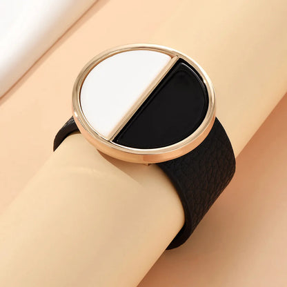 Wholesale Jewelry IG Style Simple Style Color Block Pu Leather Plating Bangle