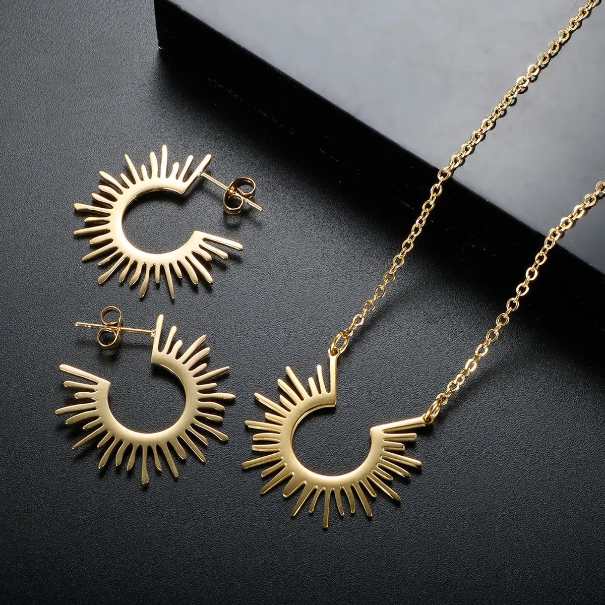 Wholesale Jewelry IG Style Simple Style Commute Geometric 304 Stainless Steel Earrings Necklace