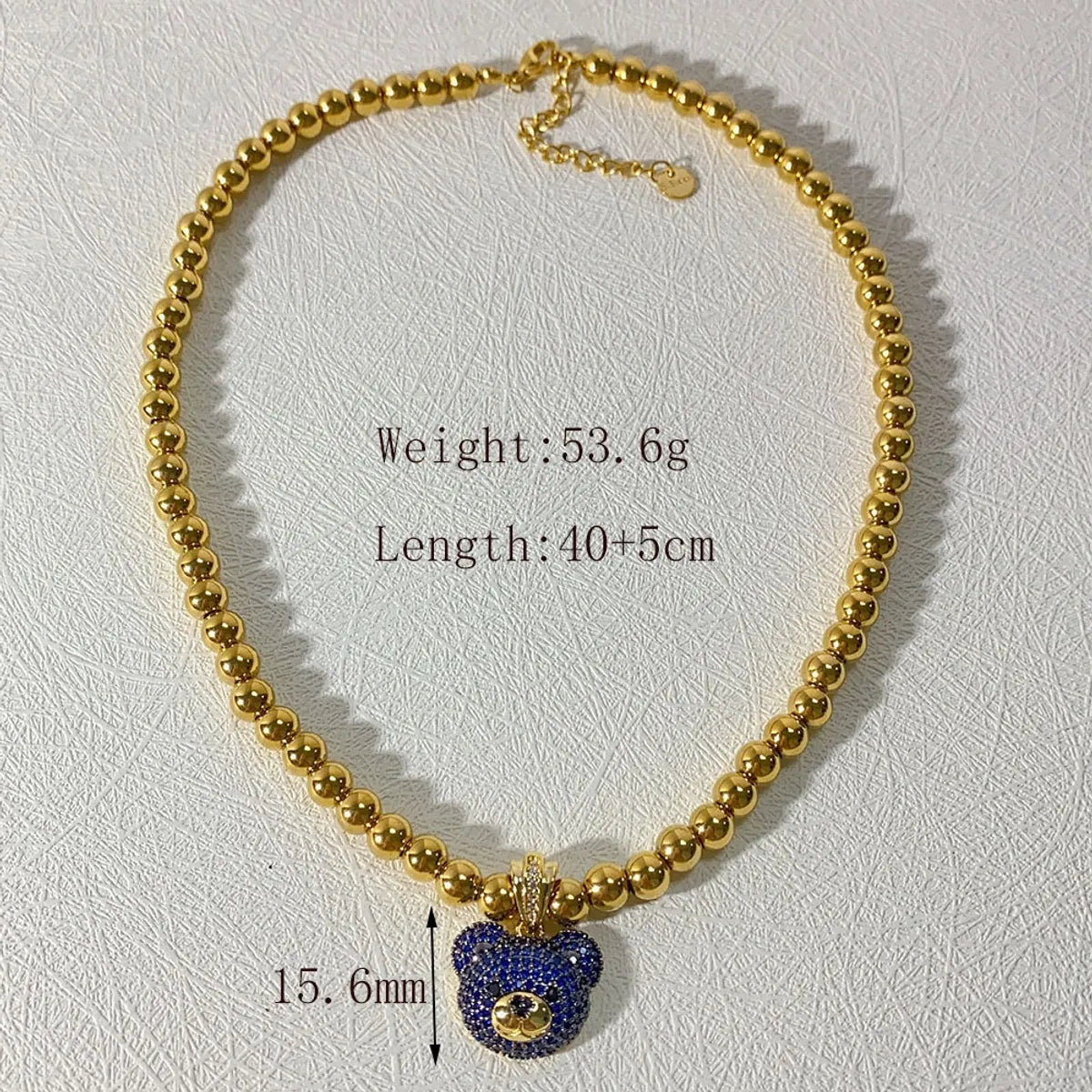 Wholesale Jewelry IG Style Simple Style Commute Little Bear 304 Stainless Steel Zircon Beaded Inlay Pendant Necklace