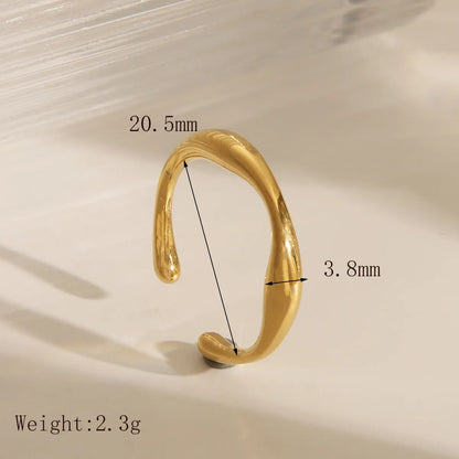 Wholesale Jewelry IG Style Simple Style Commute Solid Color 304 Stainless Steel 18K Gold Plated Open Rings