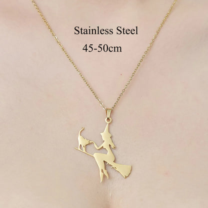 Wholesale Jewelry IG Style Simple Style Cross Sector Moon 201 Stainless Steel 18K Gold Plated Polishing Hollow Out Pendant Necklace