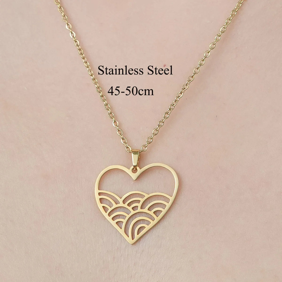 Wholesale Jewelry IG Style Simple Style Cross Sector Moon 201 Stainless Steel 18K Gold Plated Polishing Hollow Out Pendant Necklace