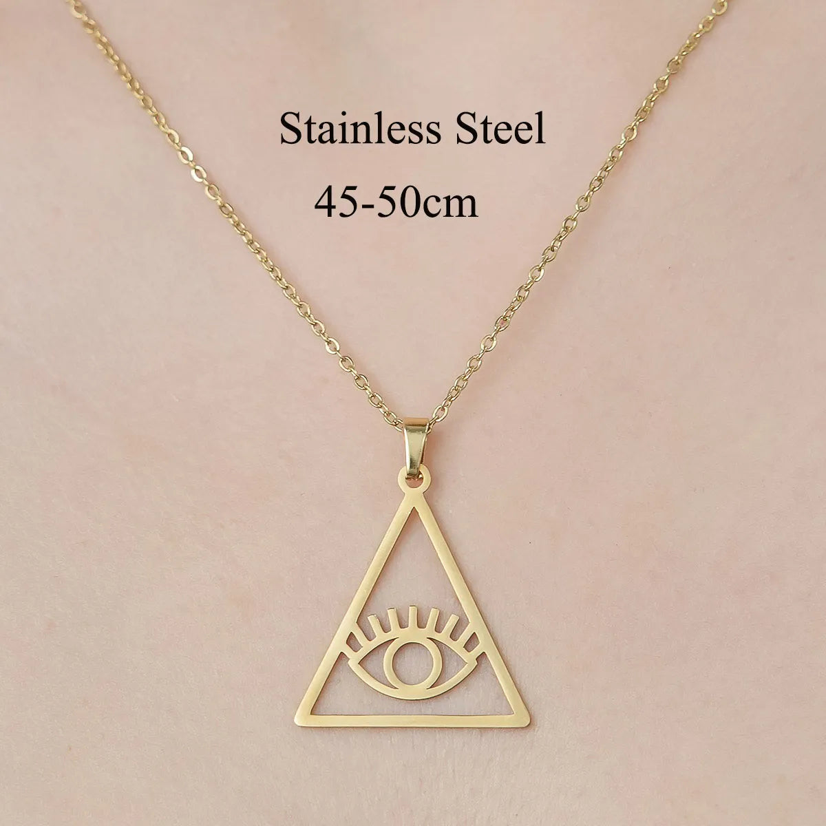 Wholesale Jewelry IG Style Simple Style Cross Sector Moon 201 Stainless Steel 18K Gold Plated Polishing Hollow Out Pendant Necklace