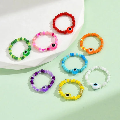 Wholesale Jewelry IG Style Simple Style Devil'S Eye Glass Beaded Rings