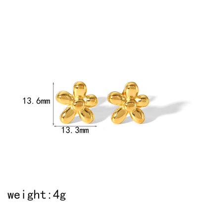 Wholesale Jewelry IG Style Simple Style Flower 304 Stainless Steel 18K Gold Plated Polishing Plating Jewelry Set