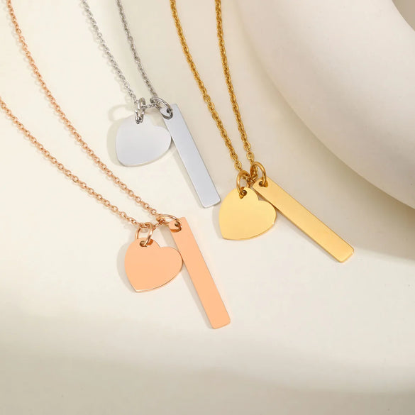 Wholesale Jewelry IG Style Simple Style Geometric 201 Stainless Steel 18K Gold Plated Cable Chain Pendant Necklace