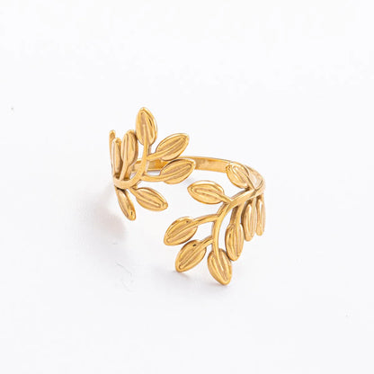 Wholesale Jewelry IG Style Simple Style Geometric 304 Stainless Steel Gold Plated Open Rings