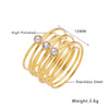 Wholesale Jewelry IG Style Simple Style Geometric Titanium Steel Pearl Zircon Inlay Rings