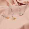 Wholesale Jewelry Simple Style IG Style Customization Laser Engraving Heart Shape 304 Stainless Steel Plating Pendant Necklace Paperclip Chain