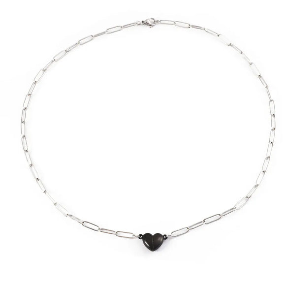 Wholesale Jewelry Simple Style IG Style Customization Laser Engraving Heart Shape 304 Stainless Steel Plating Pendant Necklace Paperclip Chain