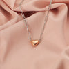 Wholesale Jewelry Simple Style IG Style Customization Laser Engraving Heart Shape 304 Stainless Steel Plating Pendant Necklace Paperclip Chain