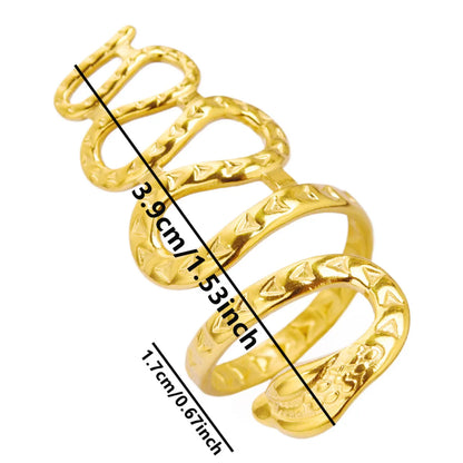 Wholesale Jewelry IG Style Simple Style Snake 304 Stainless Steel 18K Gold Plated Polishing Rings