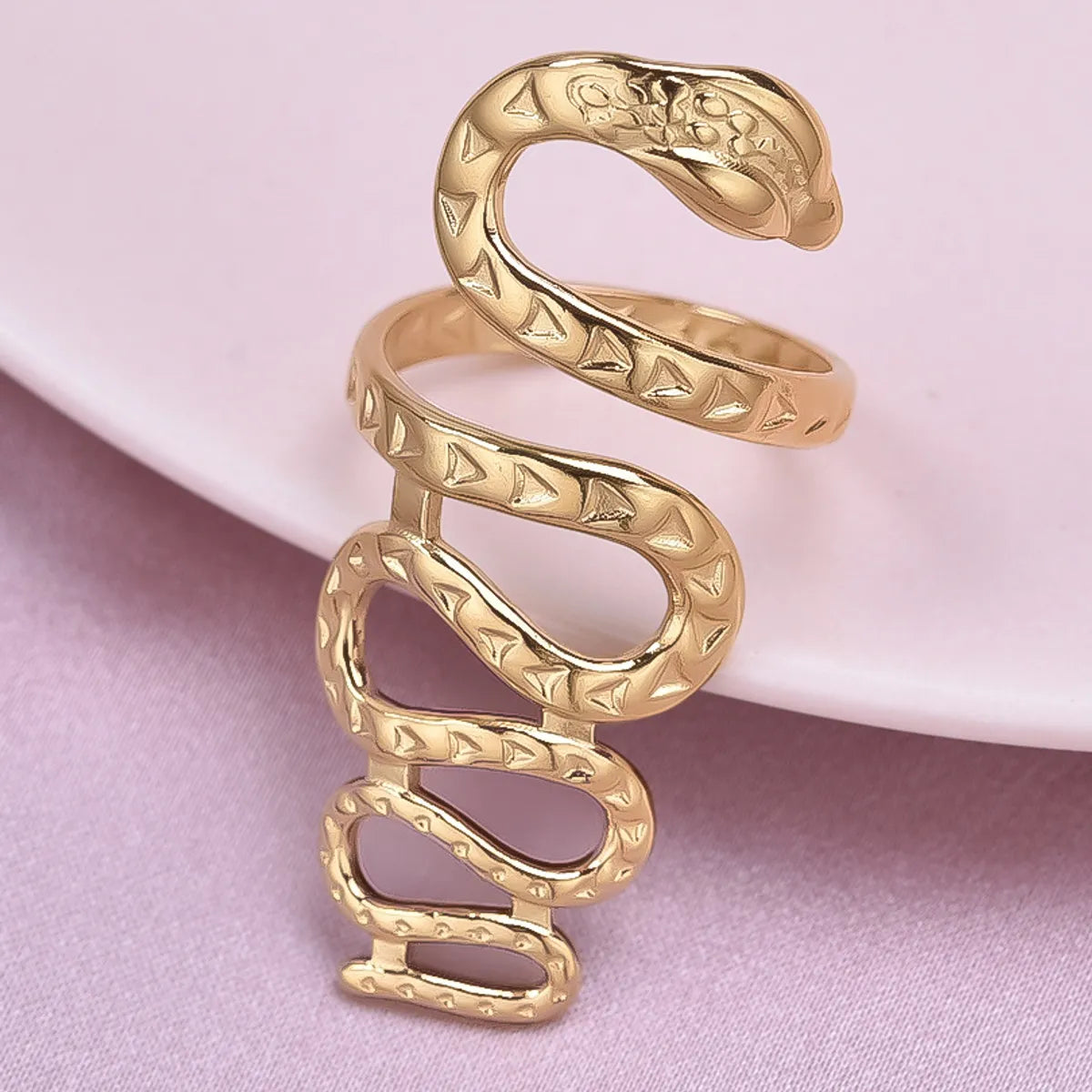 Wholesale Jewelry IG Style Simple Style Snake 304 Stainless Steel 18K Gold Plated Polishing Rings