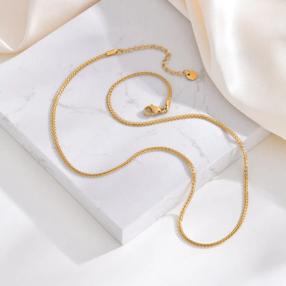 Wholesale Jewelry IG Style Simple Style Solid Color 201 Stainless Steel 18K Gold Plated Handmade Necklace