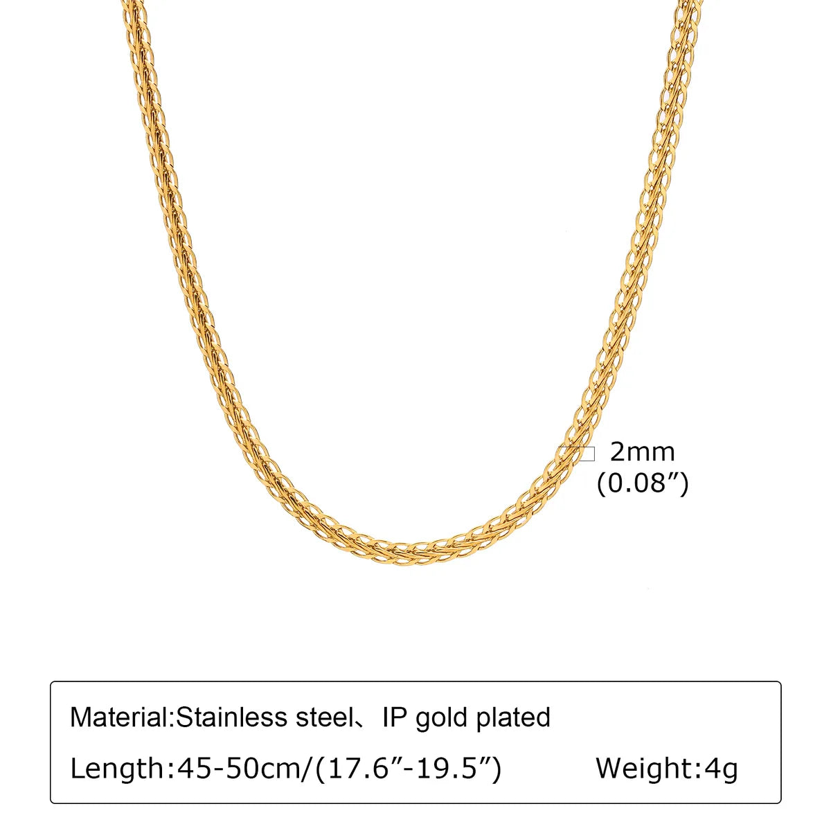 Wholesale Jewelry IG Style Simple Style Solid Color 201 Stainless Steel 18K Gold Plated Handmade Necklace