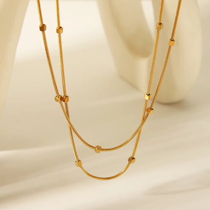 Wholesale Jewelry IG Style Simple Style Solid Color 304 Stainless Steel 18K Gold Plated Necklace