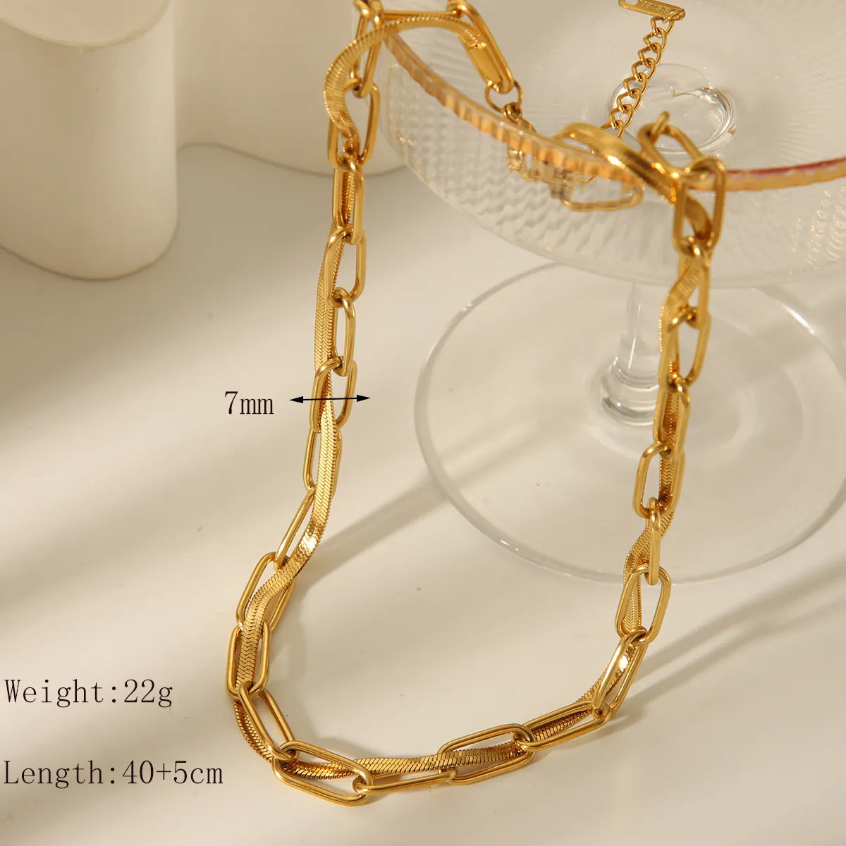 Wholesale Jewelry IG Style Simple Style Solid Color 304 Stainless Steel 18K Gold Plated Necklace