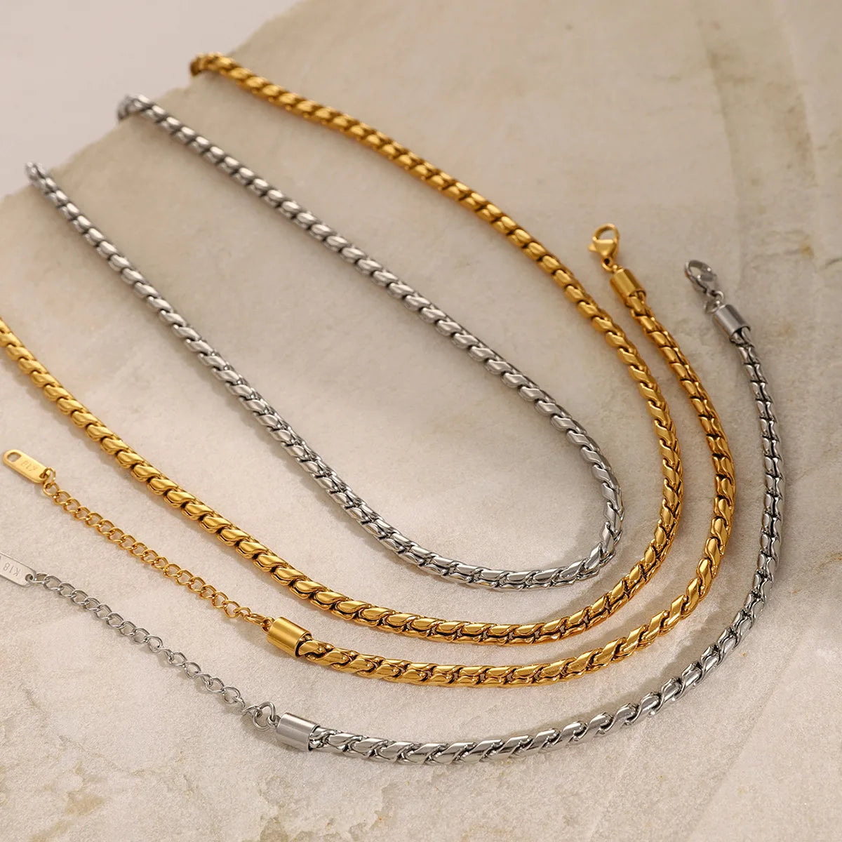 Wholesale Jewelry IG Style Simple Style Solid Color 304 Stainless Steel Bracelets Necklace