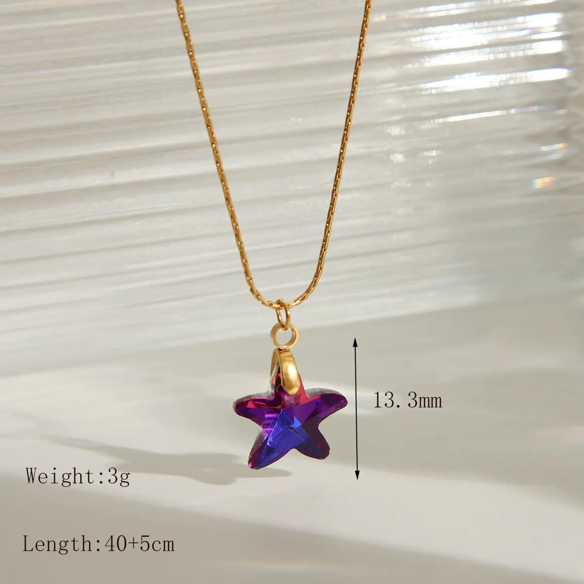 Wholesale Jewelry IG Style Simple Style Star Heart Shape Butterfly 304 Stainless Steel Glass 18K Gold Plated Pendant Necklace