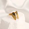 Wholesale Jewelry IG Style Simple Style Star Oval Wings 304 Stainless Steel 18K Gold Plated Enamel Open Rings