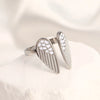 Wholesale Jewelry IG Style Simple Style Star Oval Wings 304 Stainless Steel 18K Gold Plated Enamel Open Rings