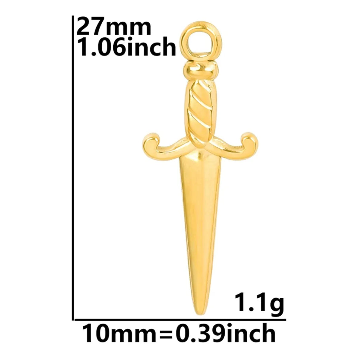 Wholesale Jewelry IG Style Simple Style Sword 304 Stainless Steel 18K Gold Plated Pendant Necklace Necklace Pendant