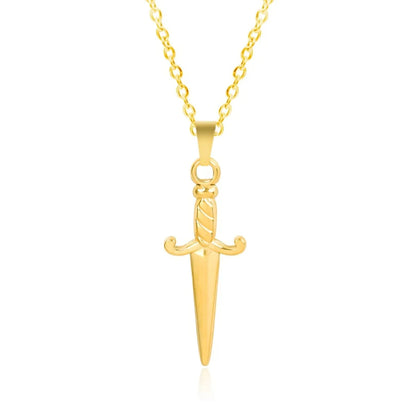 Wholesale Jewelry IG Style Simple Style Sword 304 Stainless Steel 18K Gold Plated Pendant Necklace Necklace Pendant