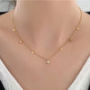 Wholesale Jewelry IG Style Simple Style Triangle Water Droplets Rectangle Titanium Steel Zircon Plating Inlay Necklace