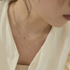 Wholesale Jewelry IG Style Simple Style Triangle Water Droplets Rectangle Titanium Steel Zircon Plating Inlay Necklace