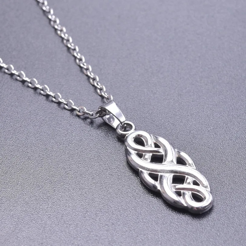 Wholesale Jewelry IG Style Simple Style Witches Knot 304 Stainless Steel Plating Hollow Out Pendant Necklace Necklace Pendant