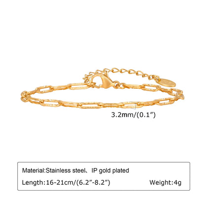 Wholesale Jewelry IG Style Solid Color 201 Stainless Steel 18K Gold Plated Bracelets Necklace