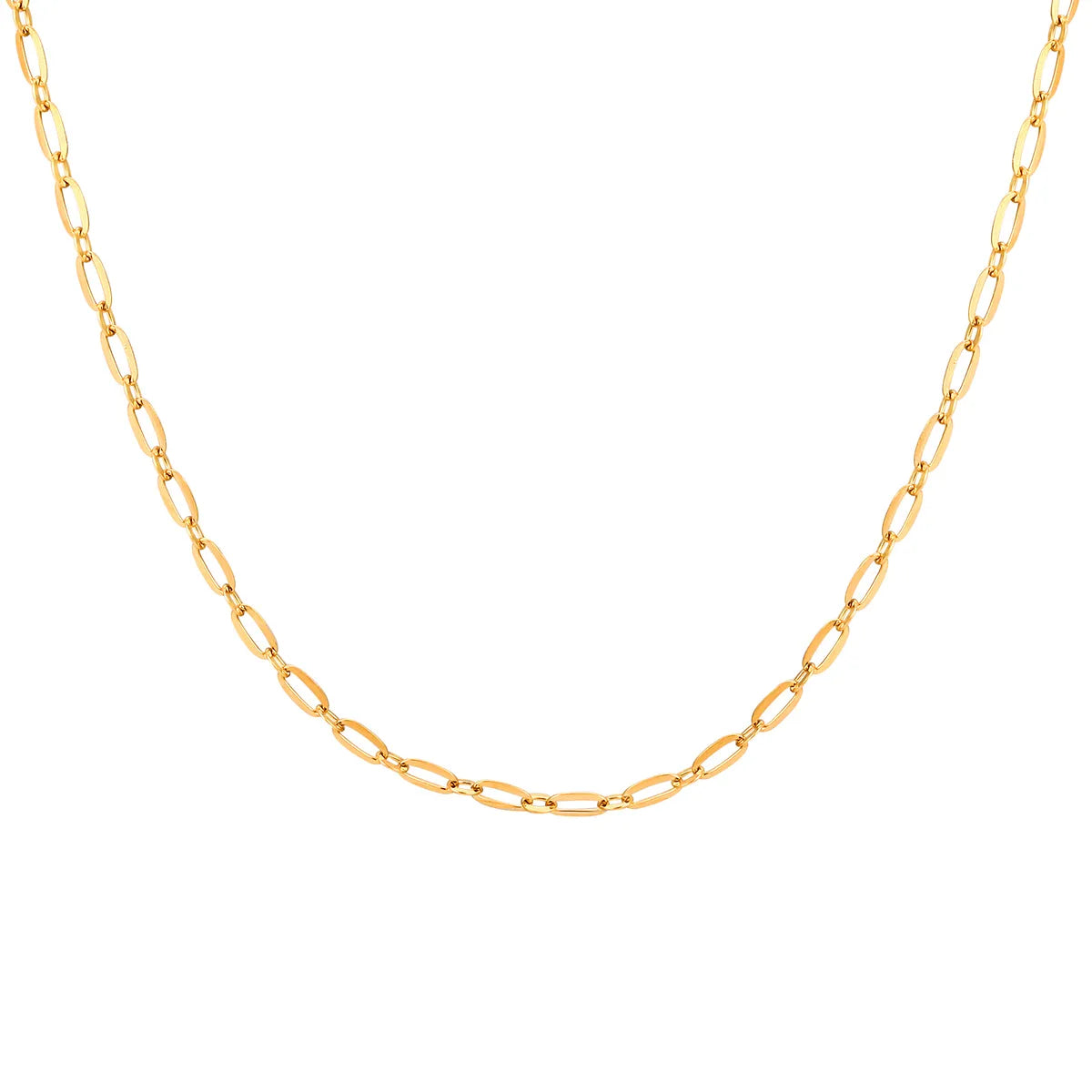 Wholesale Jewelry IG Style Solid Color 201 Stainless Steel 18K Gold Plated Necklace