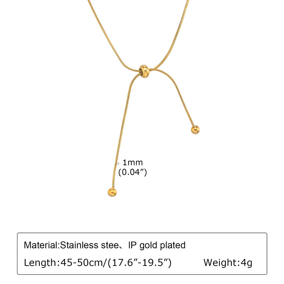 Wholesale Jewelry IG Style Solid Color 201 Stainless Steel 18K Gold Plated Pendant Necklace