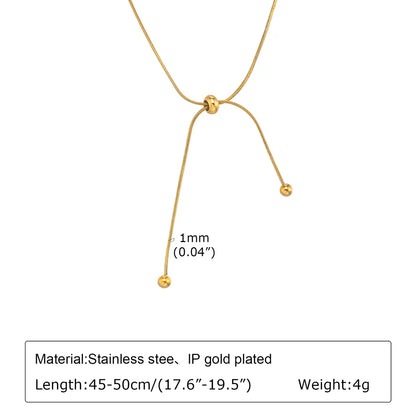 Wholesale Jewelry IG Style Solid Color 201 Stainless Steel 18K Gold Plated Pendant Necklace